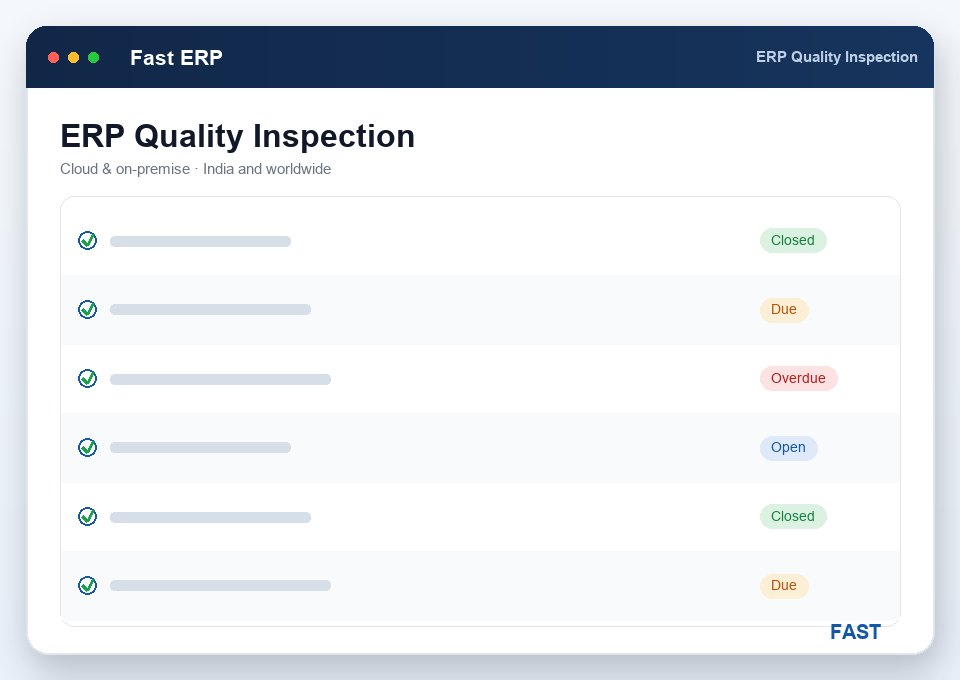Quality inspector checking incoming goods with a gauge in the ERP